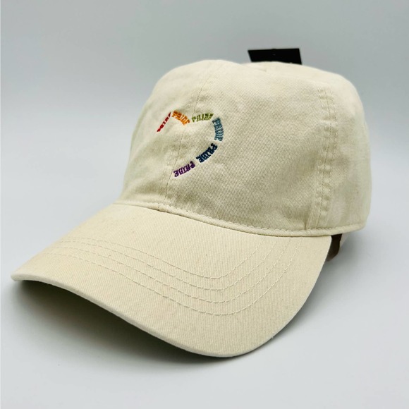 David & Young Unisex Pride Embroidered Baseball Cap One Size Rainbow Heart NWT - Picture 3 of 10
